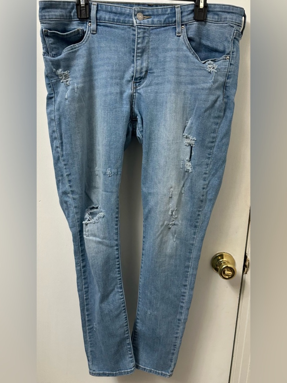 Levi's Light Blue Distressed Skinny Jeans